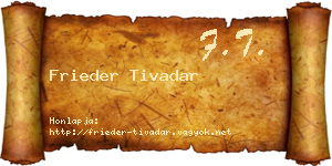 Frieder Tivadar névjegykártya