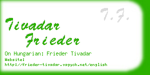 tivadar frieder business card